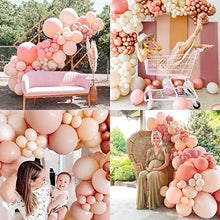 Load image into Gallery viewer, Pink Balloon Arch Kit Girls, Matte Balloon Garland, Pink Blush Rose White Double-Stuffed Party Decoration for Retro Boho Birthday Party, Wedding, Baby Shower, Bridal Shower, Hen Party, Anniversary