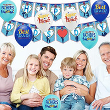 Load image into Gallery viewer, BESTZY Father's Day Balloon Set, Happy Father's Day Balloon Decorations Set, with Father's Day Letter Balloon, Happy Dads Day Banner, Father's Day CakeToppers, for Father's Day Father Party Supplies