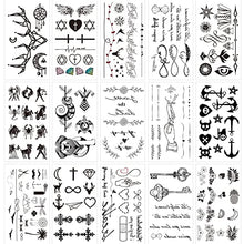 Load image into Gallery viewer, 20 Sheets Fake Black Tiny Temporary Tattoo Body Sticker Hand Neck Wrist Art Fashion