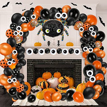 Load image into Gallery viewer, Halloween Decorations,Halloween Balloons, 121PCS Halloween Balloons Arch Garland Kit, Black Orange Confetti Balloons with Big Spider Balloon for Halloween Decor Halloween Party Decorations