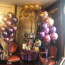 Load image into Gallery viewer, Captank Purple Metallic Balloons Rose Red Balloons Arch Garland Kit 60 pcs Chrome Silver Metallic Latex Light Purple Balloons Pink Balloon kit:16ft Balloon Strip Tape 100 Balloon Dot Glue