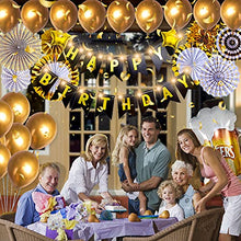 Load image into Gallery viewer, Birthday Party Decoration For Adult Golden Background Balloons Set With String Light for Men and Women- All Total 65 Pcs