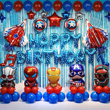 Load image into Gallery viewer, Super Hero Birthday Party Decorations Set Kids Party Supplies Super Hero Balloons For Boys Theme Party Favor (Blue)
