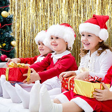 Load image into Gallery viewer, 3 Pack Metallic Tinsel Curtains, Foil Fringe Shimmer Curtain Door Window Decoration for Birthday Wedding Party (Gold)