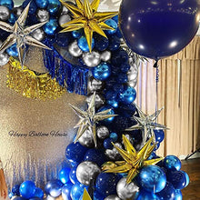 Load image into Gallery viewer, DJLLA Blue Balloon Arch Kit,Balloon Garland Navy Blue Latex Agate Ballon Blue Sliver Metallic Balloon Arches 85 Pack for Boy Men Birthday Space Party Baby Shower Ramadan Mubarak Halloween Decorations