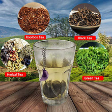 Load image into Gallery viewer, 2pcs Tea Strainers, Scdom Stainless Steel Ball Mesh Tea Infusers, Amethyst & White Crystal Moon Pendant Tea Ball Tea Filter with Extended Chain Hook for Brew Fine Loose Tea and Spices & Seasonings