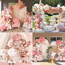 Load image into Gallery viewer, Pink Balloon Arch Kit Girls, Matte Balloon Garland, Pink Blush Rose White Double-Stuffed Party Decoration for Retro Boho Birthday Party, Wedding, Baby Shower, Bridal Shower, Hen Party, Anniversary