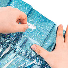 Load image into Gallery viewer, Blue Tinsel Curtain Party Backdrop - GREATRIL Foil Lametta Curtain Party Decor Photo Backdrop for Birthday/Baby Shower/Mermaid/Under The Sea/Ocean/Frozen Party Decorations - 1m x 2.5m - Pack of 2