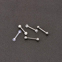 Load image into Gallery viewer, VCMART 5pcs 14Gauge Tongue Bars Piercing Ring Set 16mm Surgical Steel Flexible 5 Styles