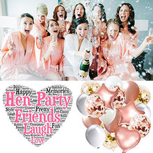 Load image into Gallery viewer, YINVA 67Pack Rose Gold Hen Party Decorations, Hen Party Balloons, Rose Gold Confetti Latex Balloons and Star Heart Foil Balloons Hen Party Banner for Party Supplies Wedding Decoration