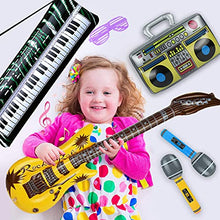 Load image into Gallery viewer, 14Pcs Inflatable Guitar Party Decorations Favors, Inflatable Rock Star Balloon Set, Inflatable Party Supplies, Christmas Birthday Party Gifts, Party Props for Rock and Roll Theme 80s Party Decorations