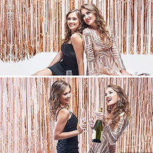 Load image into Gallery viewer, Metallic Tinsel Foil Fringe Curtains, 5pcs 3ft x 6.6ft Glitter Curtains, Photo Booth Props Backdrop Curtain for Door Decorations Hanging, Birthday, Wedding, Hen Do Party, Christmas, Xmas