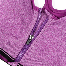 Load image into Gallery viewer, VEQSKING 2 Pack Womens Post Surgery Bra Front Zip Closure Sports Bras Wide Back Support with Removable Pads (Gray+Purple, M:Fit 30C,32B,32C,34A,34B)