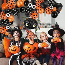 Load image into Gallery viewer, Halloween Decorations,Halloween Balloons, 121PCS Halloween Balloons Arch Garland Kit, Black Orange Confetti Balloons with Big Spider Balloon for Halloween Decor Halloween Party Decorations