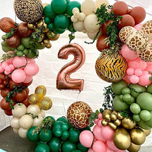 Load image into Gallery viewer, Balloon Arch Kit Jungle Safari,Sage Green Balloon Garland Kit Safari Party Decorations,Pink Green Apricot Coffee Metallic Gold Balloon Pack for Baby Shower Birthday Wedding Safari Theme Party Decor