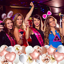 Load image into Gallery viewer, YINVA 67Pack Rose Gold Hen Party Decorations, Hen Party Balloons, Rose Gold Confetti Latex Balloons and Star Heart Foil Balloons Hen Party Banner for Party Supplies Wedding Decoration