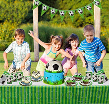 Load image into Gallery viewer, PIXHOTUL Football Party Supplies - Sports Theme Party Pack Decorations for Kid's Birthday Including Plates, Cups, Napkins, Invitation Cards, Tablecloth, Banner, Gift Bags and Balloons, Serves 12