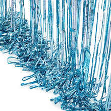 Load image into Gallery viewer, Blue Tinsel Curtain Party Backdrop - GREATRIL Foil Lametta Curtain Party Decor Photo Backdrop for Birthday/Baby Shower/Mermaid/Under The Sea/Ocean/Frozen Party Decorations - 1m x 2.5m - Pack of 2