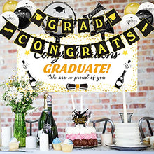 Load image into Gallery viewer, Zerodeco Graduation Decorations 2022 - Graduation Party Supplies Including Congrats Grad Banners, Tablecloth, Backdrop Sign, Cake Flag, Foil Star and Heart Balloons for Graduation Party Decorations