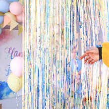 Load image into Gallery viewer, Asunflower 6.5Ft Metallic Tinsel Curtains Rainbow Foil Fringe Curtains Christmas Hanging Streamers for Party/Prom/Birthday Favors