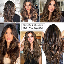 Load image into Gallery viewer, 20inch Clip in Hair Extension 4Pcs Curly Full Head Synthetic Hair Extension Wavy Hair Pieces for Women (20Inch, Dark Brown with Auburn Brown highlights)