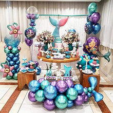 Load image into Gallery viewer, PartyWoo Metallic Balloons, 50 PCS 12 Inch Shiny Balloons in Gold, Red, Blue, Purple, Silver and Green, Metallic Balloon for Princess Ariel Party, Little Mermaid Party Decorations, Space Party