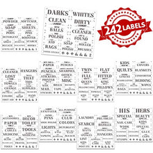 Load image into Gallery viewer, Hebayy 242 Pcs Laundry Room Organization Labels Printed Customizable Water Resistant Stickers with Perforation Line in Various Sizes for Bathroom Laundry Closet Farmhouse Containers Bins