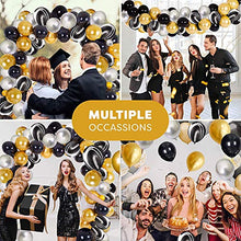 Load image into Gallery viewer, Black Gold Balloon Arch Kit, Chrome Black Gold and Silver Balloon Garland Arch Kit for Men Women Birthday Party Wedding Halloween, New Year, NYE, Eid Mubarak, Retirement, Graduation Party Decorations