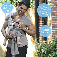 Load image into Gallery viewer, CuddleBug Baby Wrap Sling + Carrier - Newborns & Toddlers up to 36 lbs - Hands Free - Gentle, Stretch Fabric - Ideal for Baby Showers - One Size Fits All (Grey)