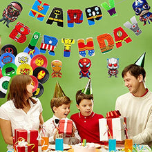 Load image into Gallery viewer, 38pcs Superhero Party Decoration Kit Superhero Balloons Avengers Party Balloons Decorations Happy Birthday Party for Boys Birthday Party Decoration