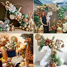 Load image into Gallery viewer, Jungle Safari Balloon Arch Kit, Safari Party Decorations Sage Green Balloon Garland Kit Green Balloons Coffee and Gold Balloons for Wild One 1st Birthday Decorations, Baby Shower Decorations