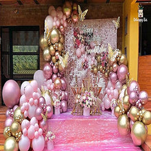 Load image into Gallery viewer, Balloon Arch Kit Garland 134pcs Shiny Metallic Rose Gold Pink 4D Foil Balloons with Butterfly Stickers for Birthday Decorations Wedding Anniversary Baby & Bridal Shower Valentine Party Mother's Day