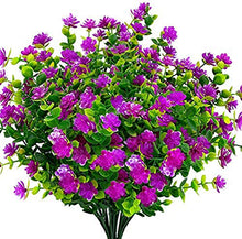 Load image into Gallery viewer, Ruiuzioong Artificial Fake Flowers, 4Pack Outdoor UV Resistant Greenery Shrubs Plants Indoor Outside Hanging Planter Home Garden Décor (Rose Red)