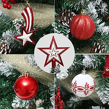 Load image into Gallery viewer, Christmas Tree Decoration Set, 78pcs ROSELEAF Shatterproof Christmas Tree Baubles Decorations Red and White Christmas Ball for Christmas Tree, Wedding Party