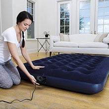 Load image into Gallery viewer, Denny International® Double Inflatable Flocked Air Bed Camping Mattress with Free Electric Air Pump