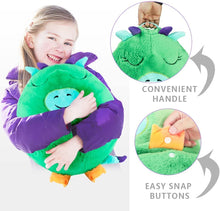 Load image into Gallery viewer, KIAOPE Kids Sleeping Bag with Pillow, Comfortable Soft Kids Sleeping Bag, 2 In 1 Foldable Sleeping Bag, Perfect for Kids Camping and Sleeping (54 x 20 inch, green)