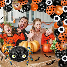Load image into Gallery viewer, Halloween Decorations,Halloween Balloons, 121PCS Halloween Balloons Arch Garland Kit, Black Orange Confetti Balloons with Big Spider Balloon for Halloween Decor Halloween Party Decorations