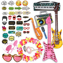 Load image into Gallery viewer, 41 PC Set - Photo Booth Prop, Wedding Prop, Birthday Decoration, Party Prop, Inflatable Guitar, Inflatable Microphone, Party Accessories Adults, Prop Signs, Photobooth Prop, Hen Photo