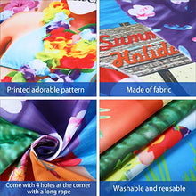 Load image into Gallery viewer, Hawaiian Aloha Party Decorations Luau Couple Photo Prop, Giant Fabric Hawaiian Luau Photo Booth Background, Funny Luau Couple Photo Door Banner for Luau Party or Beach Party Supplies Favors, 6 x 3 ft