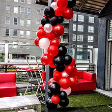 Load image into Gallery viewer, 125pcs Gold Black Red Confetti Balloon Arch Garland Kit - Gold White Black Red Confetti Balloons for Graduation New Year Party Wedding Birthday Baby Shower Decorations