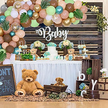 Load image into Gallery viewer, Balloon Garland Arch Kit, 96 Pcs Forest Brown Green Orange Balloon Arch Kit with Metallic Gold Balloons Palm Leaves for Safari Jungle Wild One Theme Party Decorations