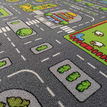 Load image into Gallery viewer, The Rug House Children's Kids Boys Girls City Town Car Roads Interactive Playroom Playmat Creative Toddler Soft Durable Educational Classroom Nursery Bedroom Play Carpet Mat 100cm x 165cm