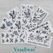 Load image into Gallery viewer, Black Butterfly Temporary Tattoos for Women Sexy 7 Pcs by Yesallwas,Waterproof long lasting Fake Tattoos Stickers for Arms Shoulders sexy body tattoos