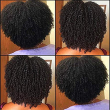 Load image into Gallery viewer, Saga Queen Brazilian Afro Kinky Curly Clip In Hair Extensions 8pcs 18clips 120g/pck Brazilian Virgin Remy Human Hair 4B4C Afro Clip Ins (1 bundle 8inch, natural black)