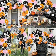 Load image into Gallery viewer, Halloween Balloons Arch Garland Kit 90Pcs Halloween Theme Balloons with Bats Black and Orange Latex Balloons Agate Balloons and Balloon Arch Kit for Halloween Party Indoor Outdoor Decorations