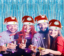 Load image into Gallery viewer, BRAVESHINE Blue Foil Fringe Curtain Party Backdrop, Metallic Tinsel Curtains Streamers Party Decor for Kids Frozen Unicorn Mermaid Decorations Baby Shower Ocean Theme Birthday Party (2Pack, 1x2.5m)