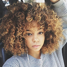 Load image into Gallery viewer, Jodiss Short Curly Blonde Wig Afro Kinky Wigs for Black Women Synthetic Heat Resistant Fluffy Wigs Soft Bouncy Curls Hair Wig (Color-4)