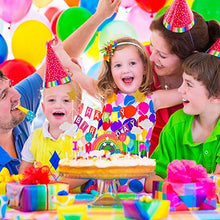 Load image into Gallery viewer, Gaosaili Rainbow Cake Decorations Happy Birthday Cake Topper Bunting with 6pcs Mini Balloon Sticks and Rainbow Cake Topper Cupcake for Boys and Girl Birthday Party Supplies