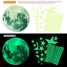 Load image into Gallery viewer, Konsait Glow In The Dark Stickers, 435pcs Luminous Dots Stars and Moon Wall Stickers DIY Wall Decal Murals for Nursery Baby Kids Bedroom Living Room Decoration