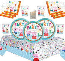 Load image into Gallery viewer, Peppa Party Supplies Kids Birthday Party Kit Peppa Tableware Decorations - 16 Guest